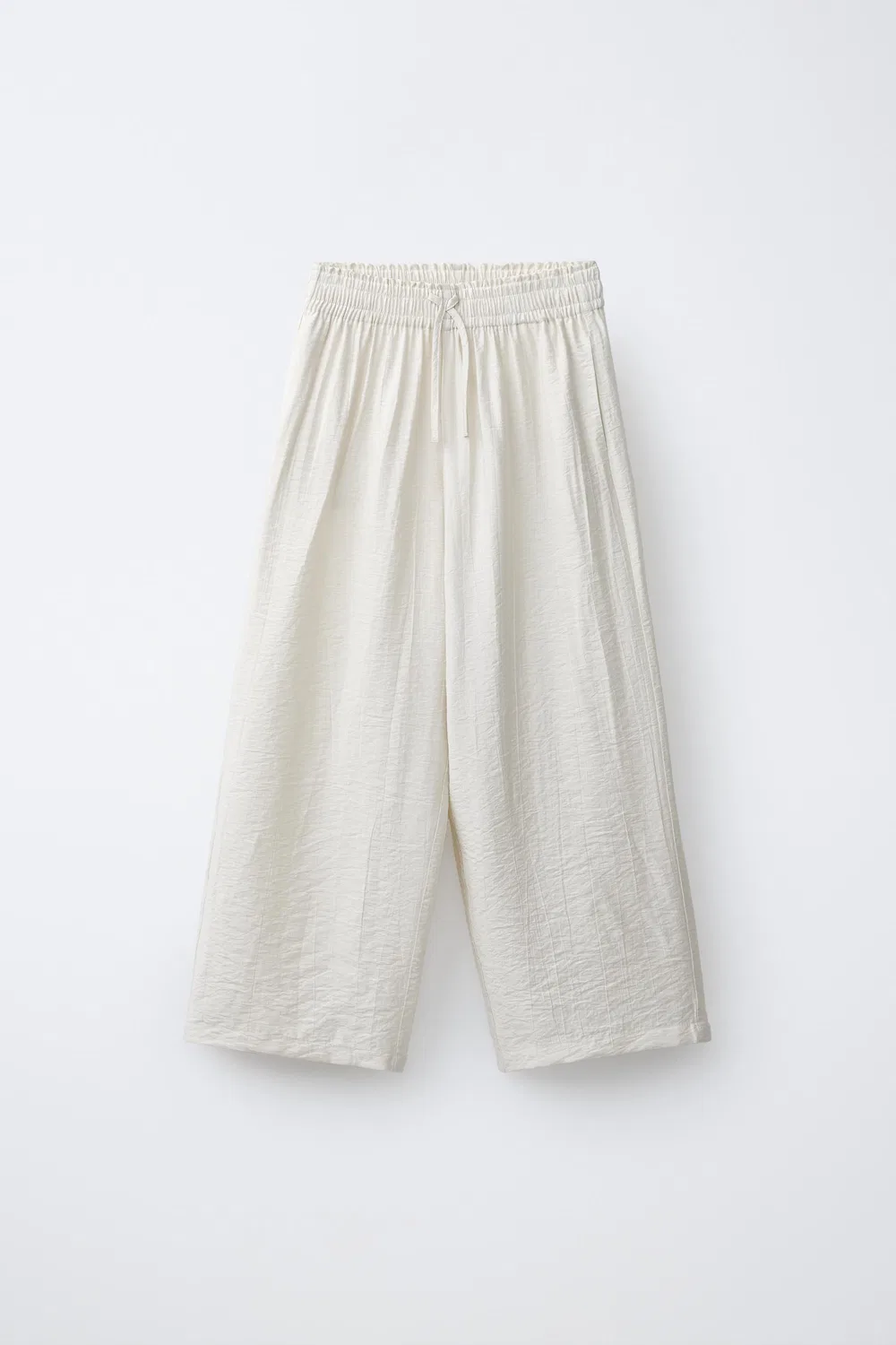 Широкие брюки с эффектом потертости ZARA, Light Beige