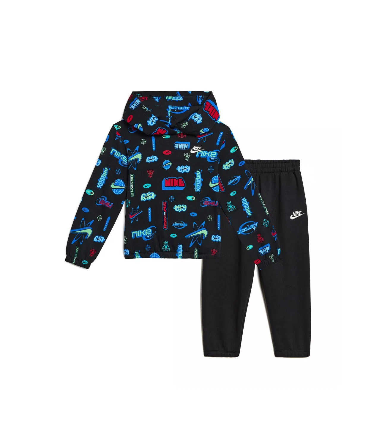 Комплект Aop из флисовой толстовки и спортивных брюк (для малышей) Nike Kids, Black