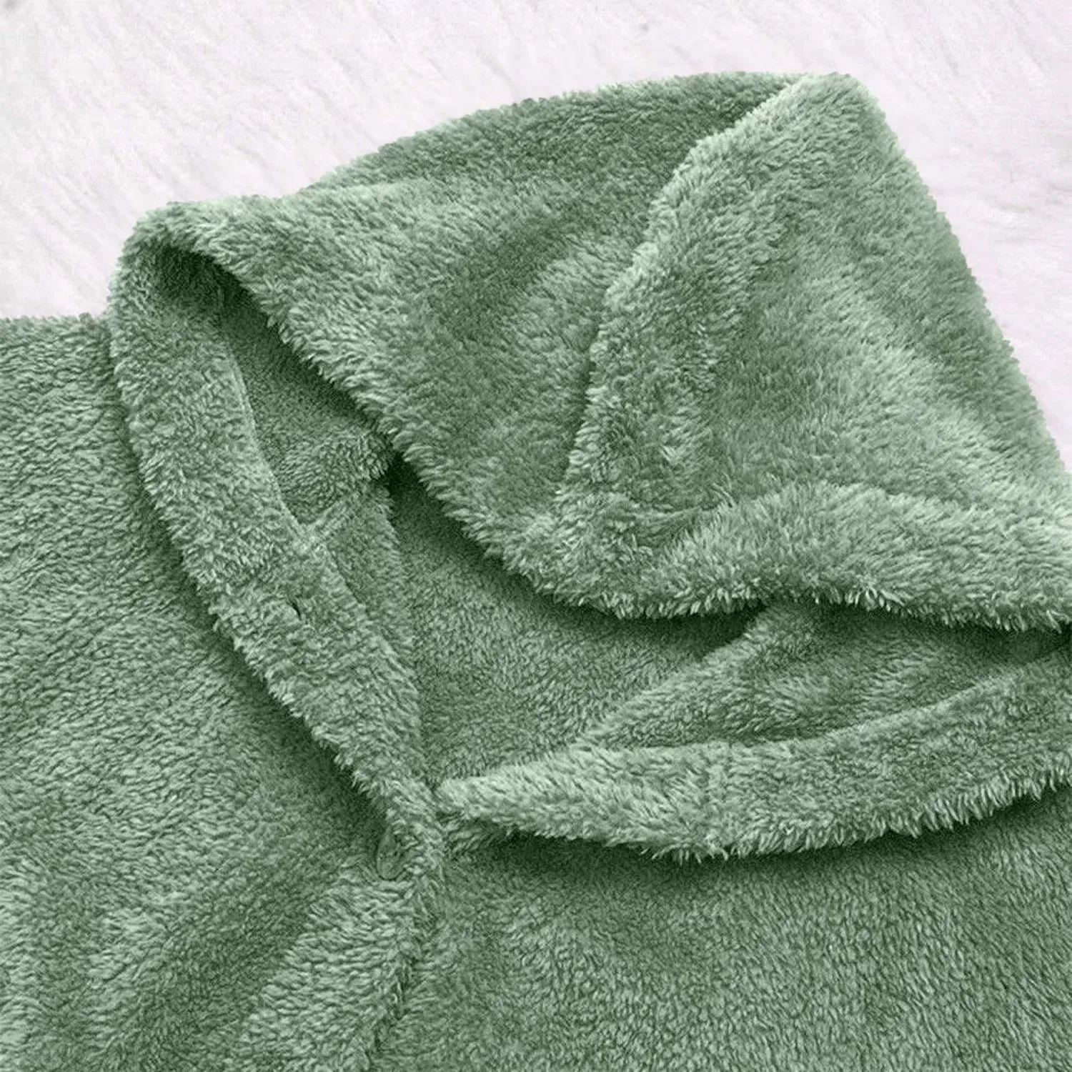 Женская куртка с капюшоном из флиса, оверсайз, verde chiaro — фото 4