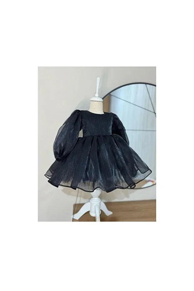 Детское платье для девочек с длинным рукавом Ayda, Black