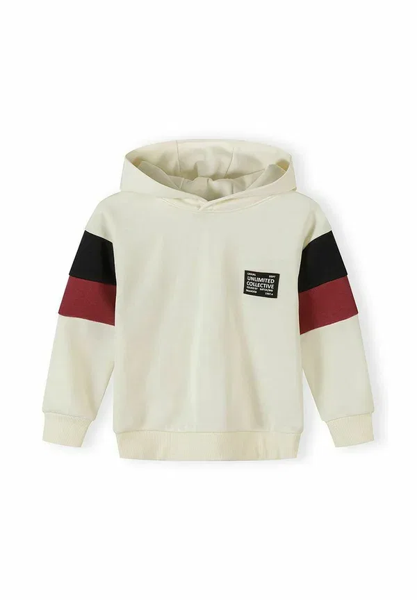 Спортивный костюм из хлопка и полиэстера Set hooded with contrast sleeve and joggers Minoti, Cream, кремовый — фото 2