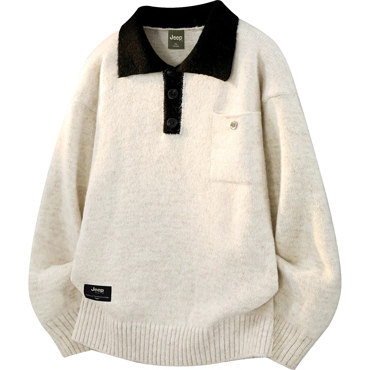 Детский свитер с лацканом Jeep Wrangler, White Apricot
