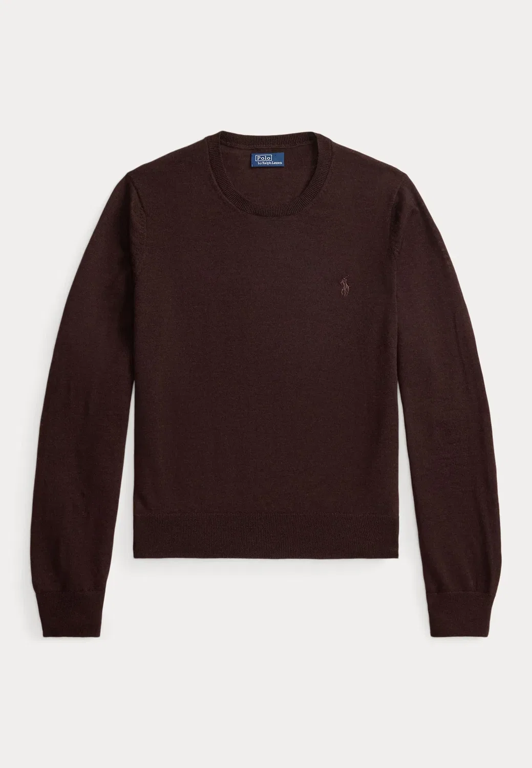 Свитер с круглым вырезом из мериносовой шерсти Polo Ralph Lauren, Deep Chocolate Melange — фото 4