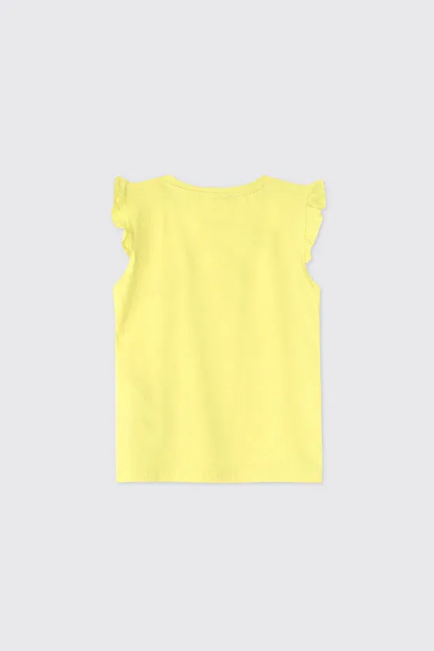 Детская футболка для девочек с коротким рукавом Panço, Yellow — фото 2