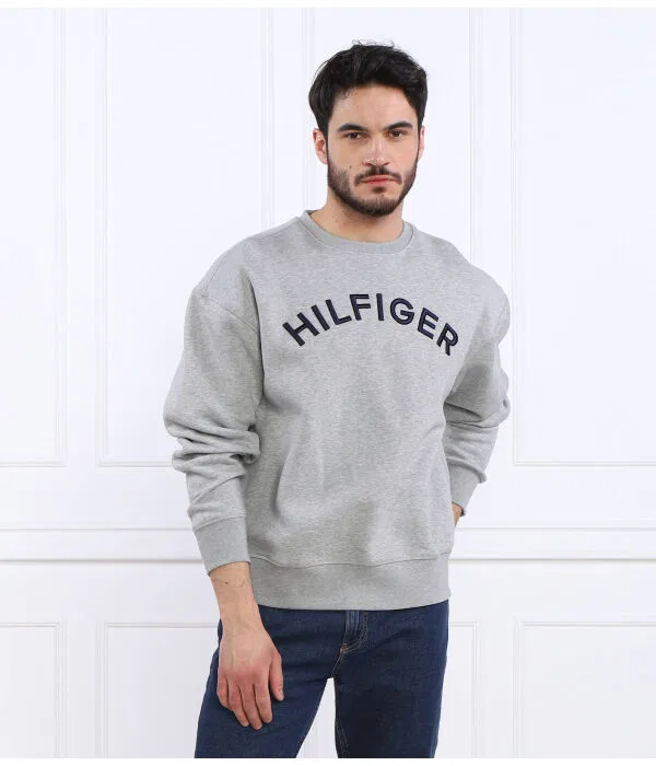 Мужской пуловер из футера Tommy Hilfiger, серый — фото 3