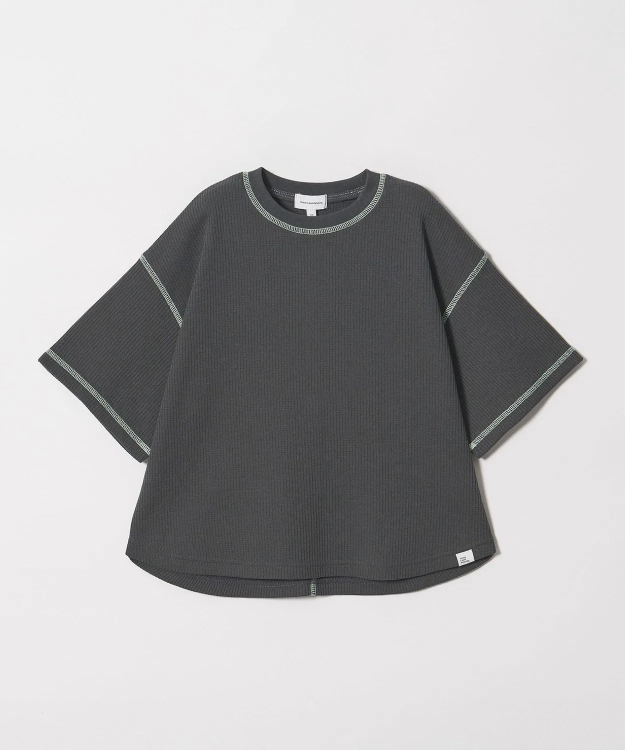 Детская футболка с коротким рукавом, модель Dry Waffle High Stitch T, green label relaxing, Dark Grey