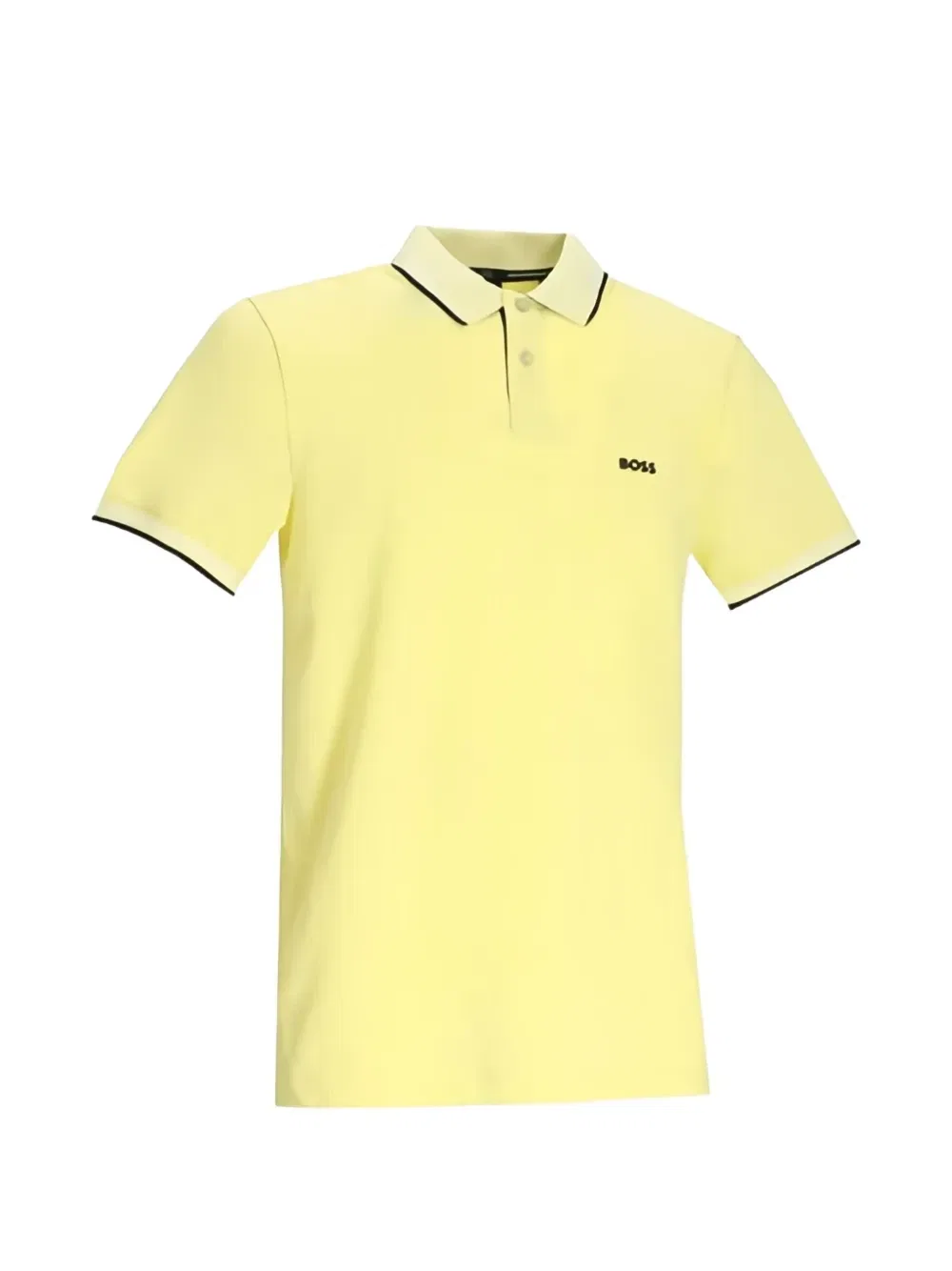 Поло Slim-fit Paul с контрастной отделкой Boss, желтый