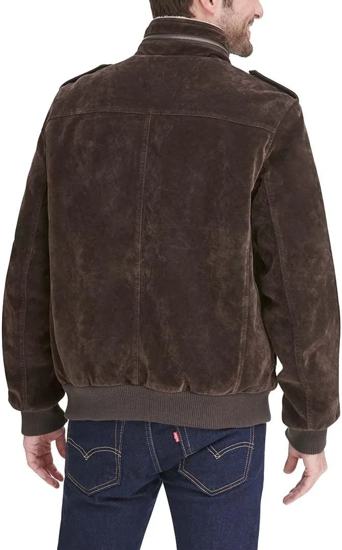 Мужская куртка-авиатор из искусственной кожи с подкладкой шерпа, Vintage Deer, Levi's, Dark Brown Faux Suede — фото 2