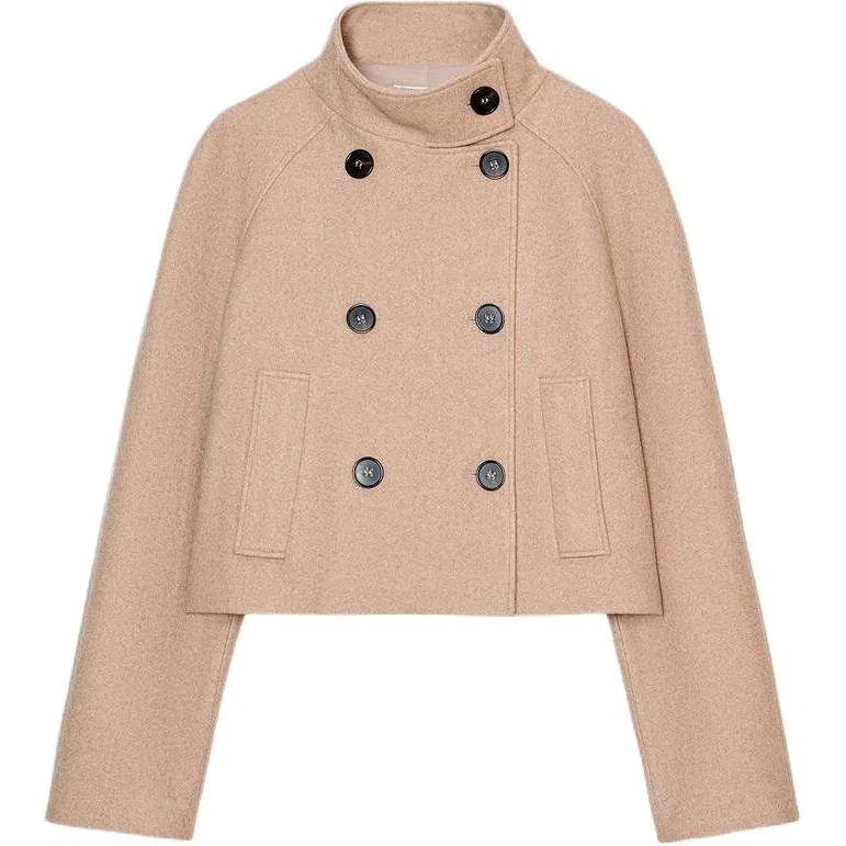 Женское пальто с воротником-стойкой Tan ZARA, Tan