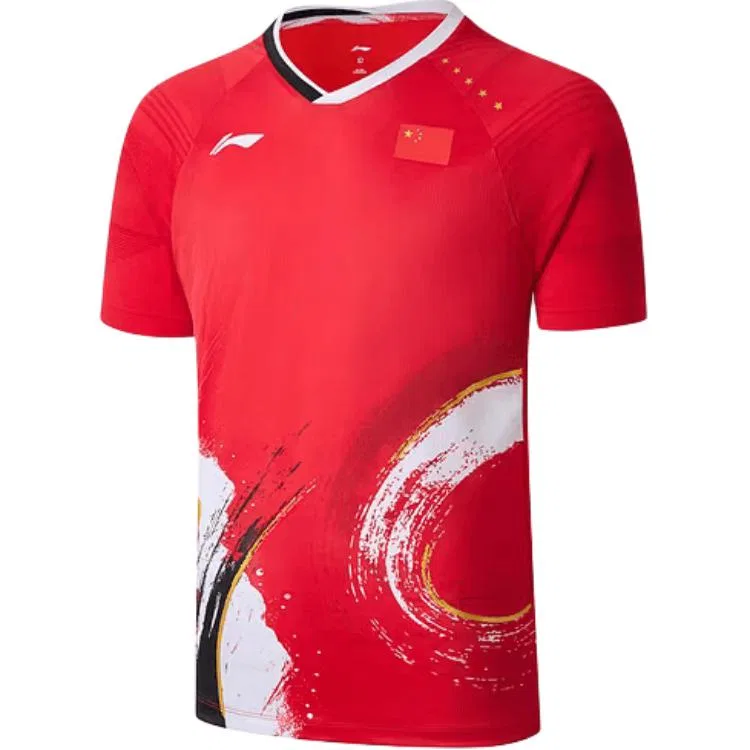 Детская футболка для бадминтона с V-образным вырезом Vermilion Li-Ning