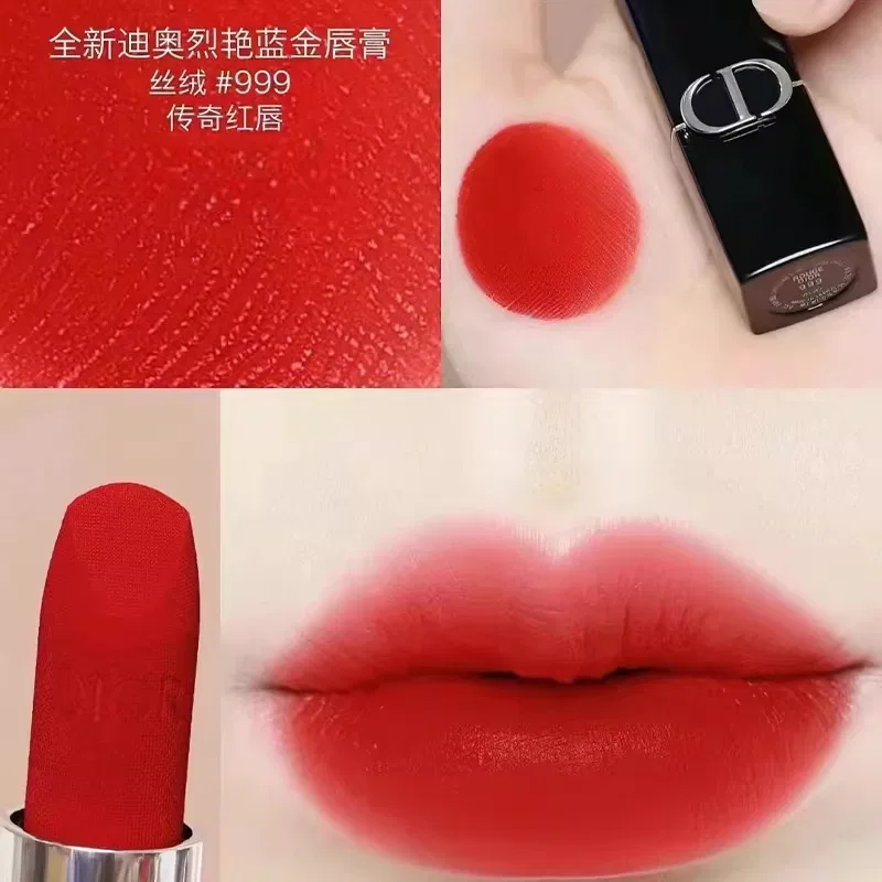 Женская помада Dior Rouge Dior 999 Velvet с ароматерапией и розой, DIOR — фото 4