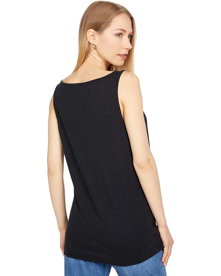 

Топ Madewell Modern Linen Tank Top, реальный черный