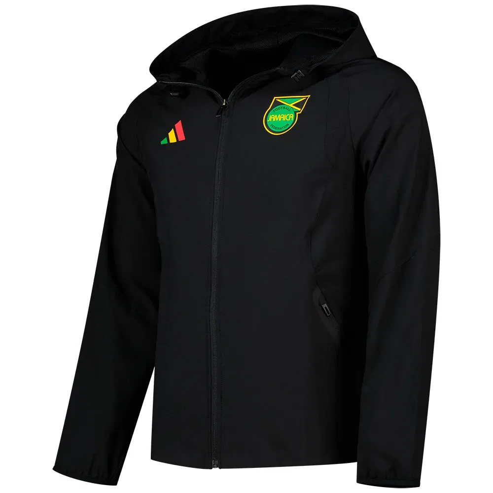Женская ветровка с принтом Jamaica Tiro Travel Windbreaker Adidas, Black — фото 2