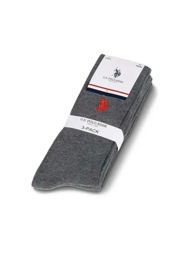 Носки дышащие Uszaayn U.S. Polo Assn., anthrazit meliert, антрацит — фото 4