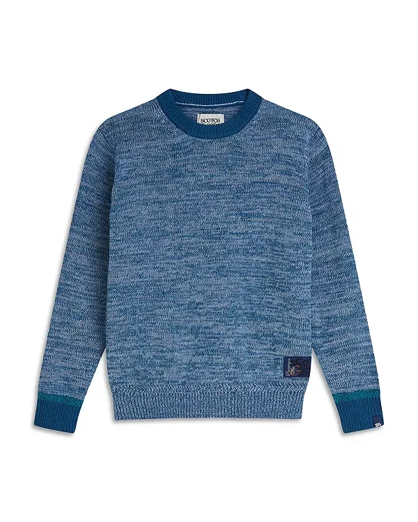 Детский свитер с воротником-гольф из меланжевой пряжи Scotch & Soda, Grey Dawn
