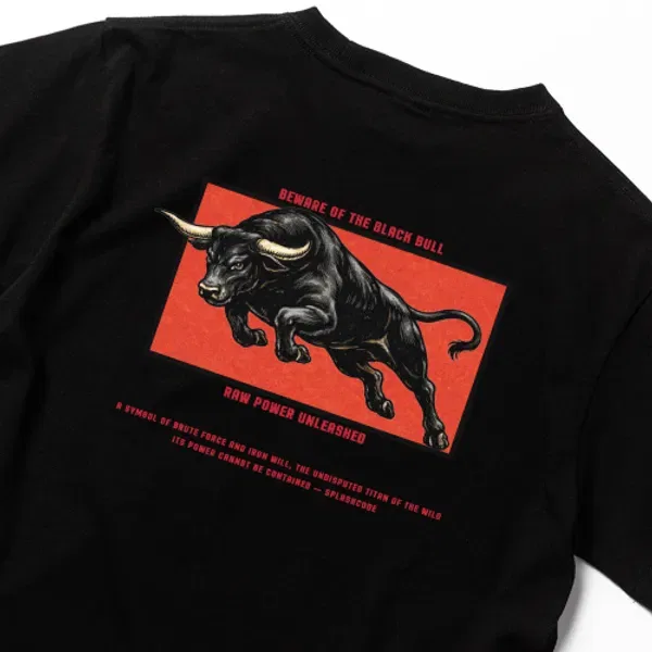 Футболка с принтом Beware of the Blackbull, Splashcode Kids, черный — фото 3