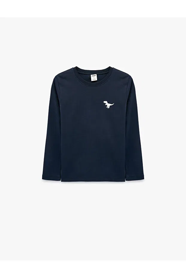 Детская футболка с длинным рукавом Dinosaur embroidery Koton, Navy Blue