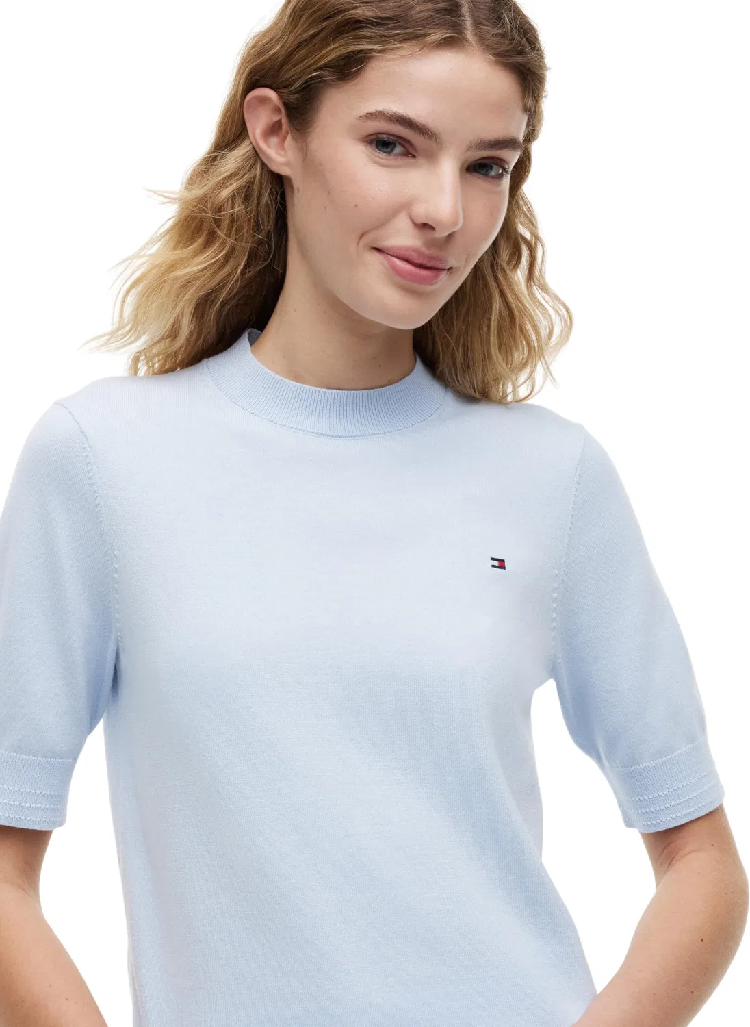 Женский пуловер с круглым вырезом Tommy Hilfiger, Breezy Blue — фото 3