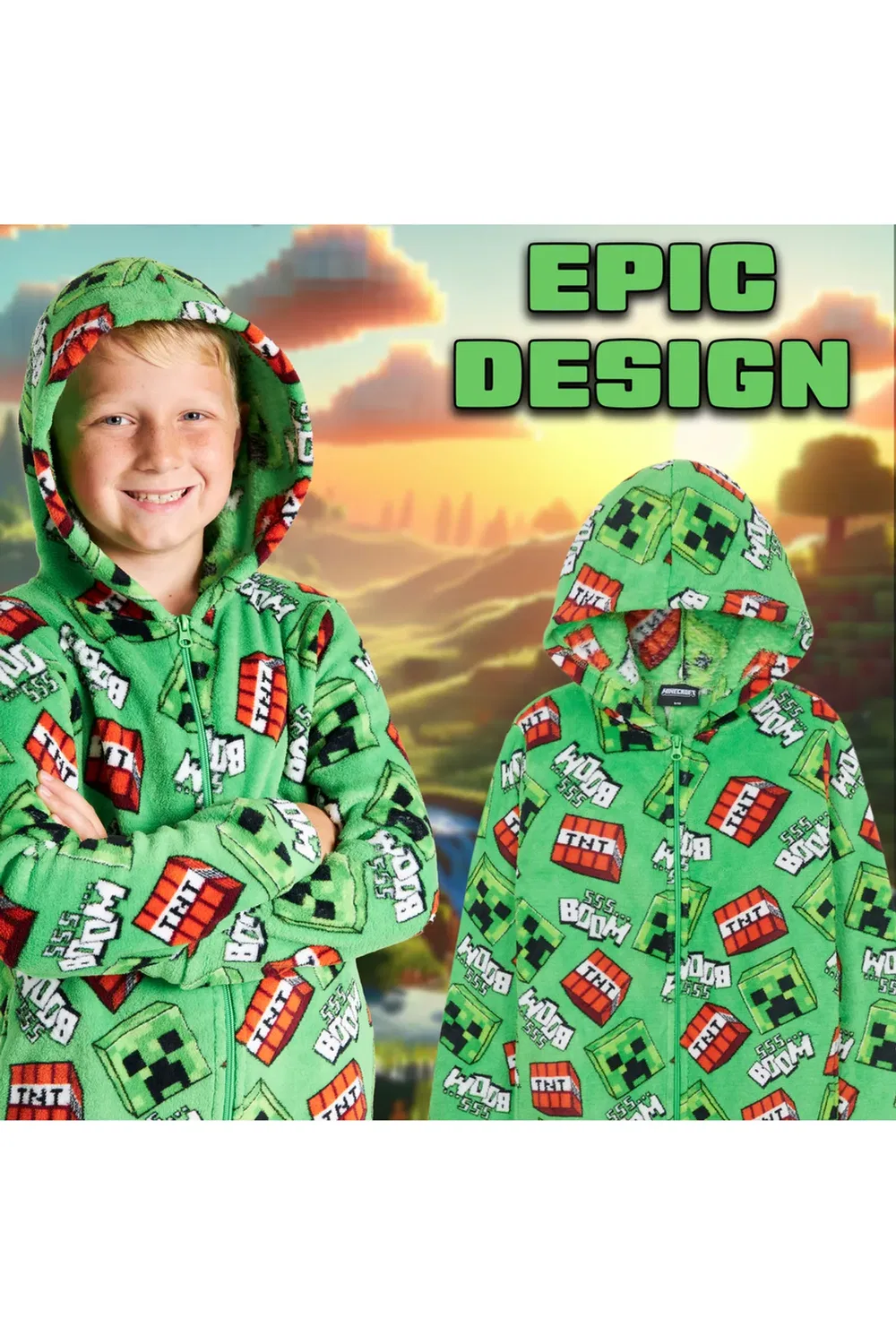 Детский игровой комбинезон Minecraft, Green — фото 2