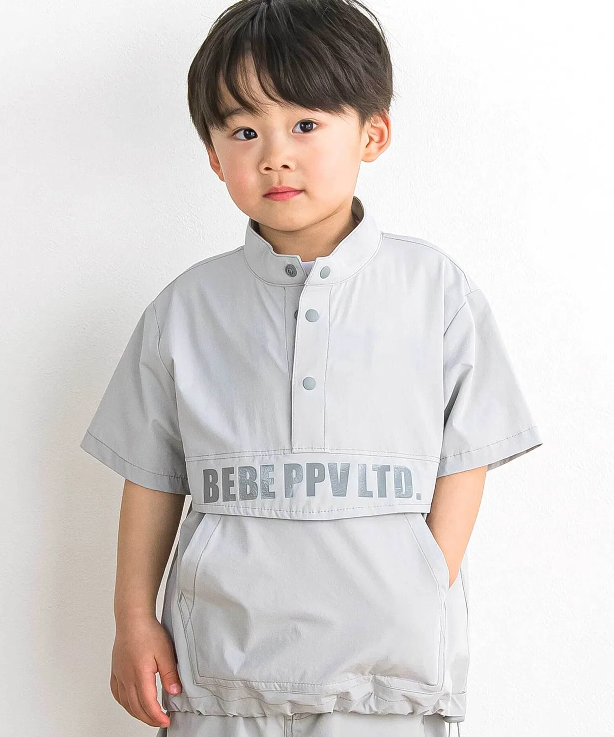 Детский комплект из куртки-анорака и шорт, с принтом BeBe Petits Pois Vert, Navy — фото 4