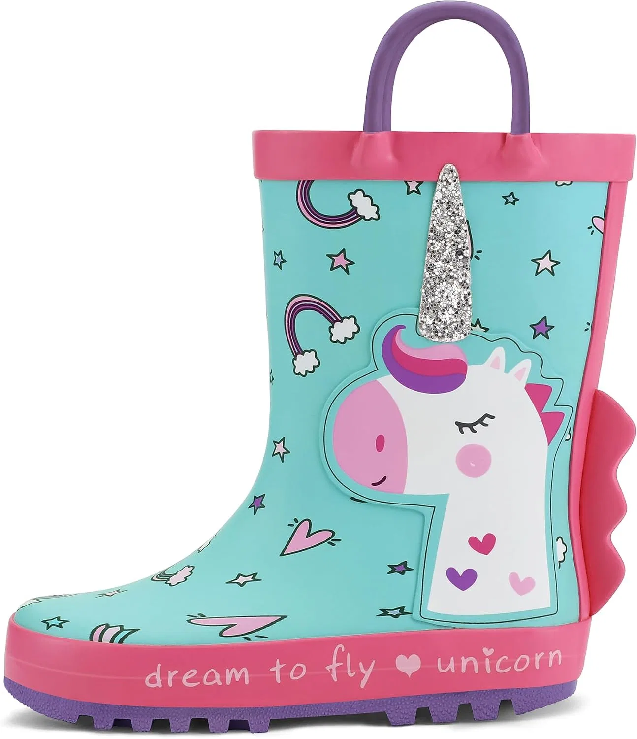 Детские сапоги резиновые с принтом K KomForme, Glitter Unicorn