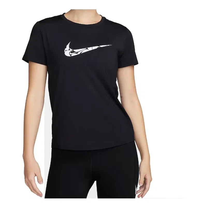 Футболка с принтом Swoosh Dri-FIT Nike, черный