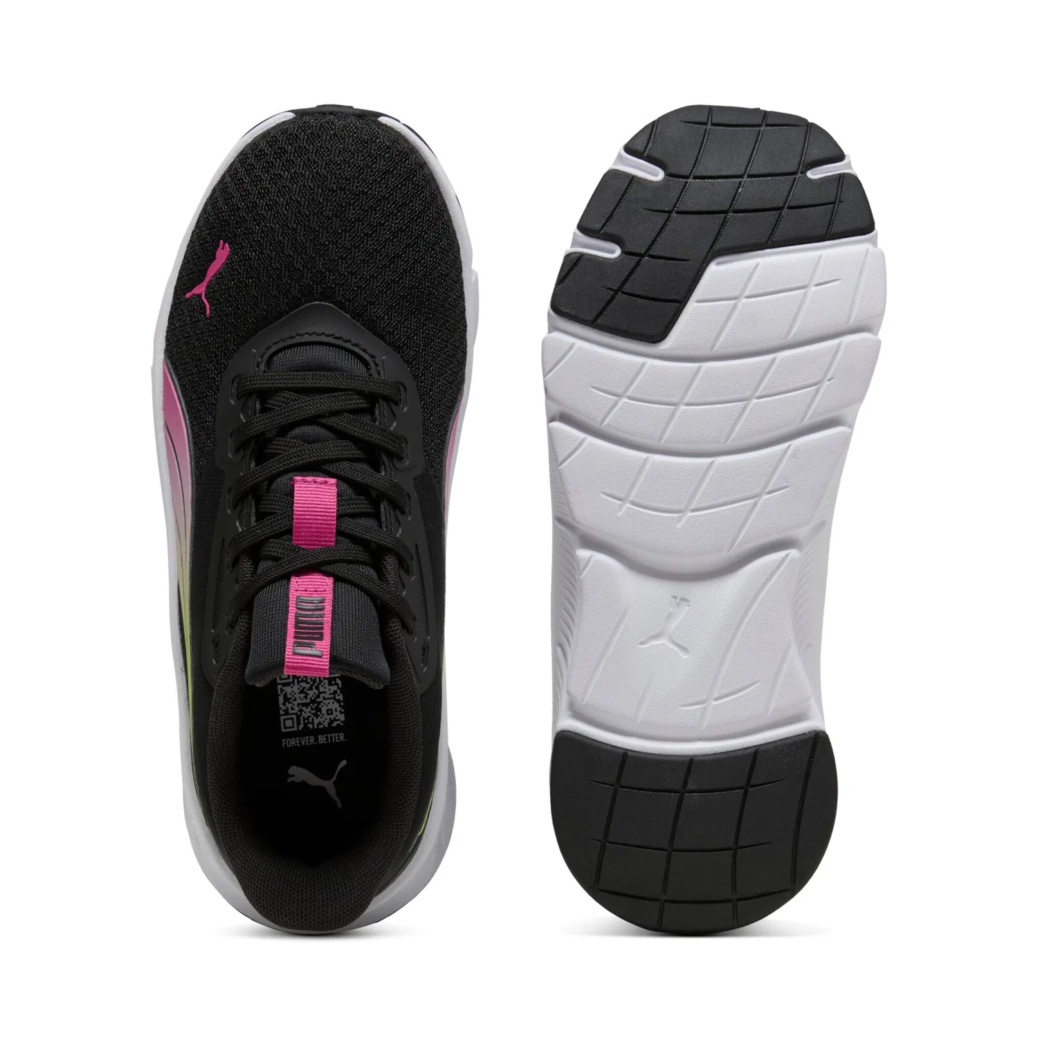 Детские кроссовки с шнуровкой FLEXFOCUS LITE MODERN BLAZE FADE JR PUMA, Black/Pink Opal/White — фото 4