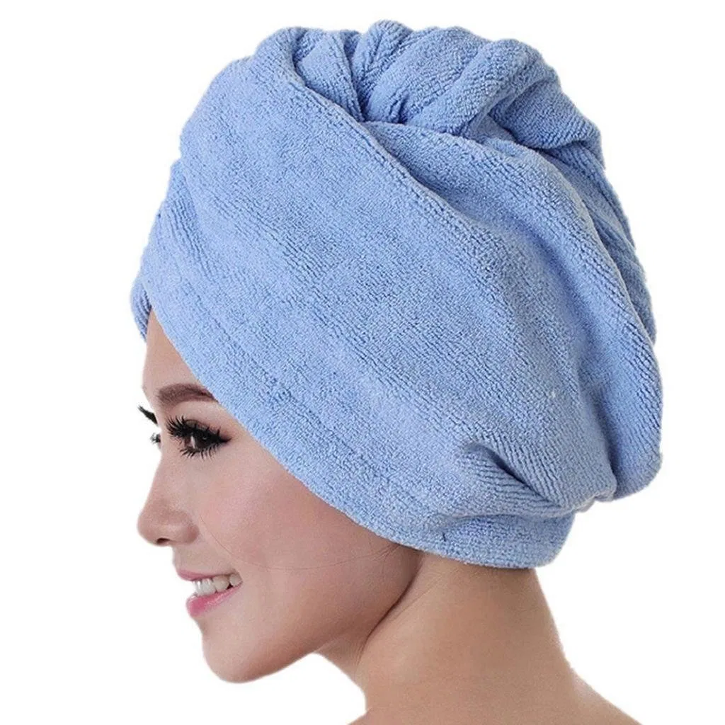 Микрофибровая чалма для волос DAEDALUS, 60x25 см, Blue