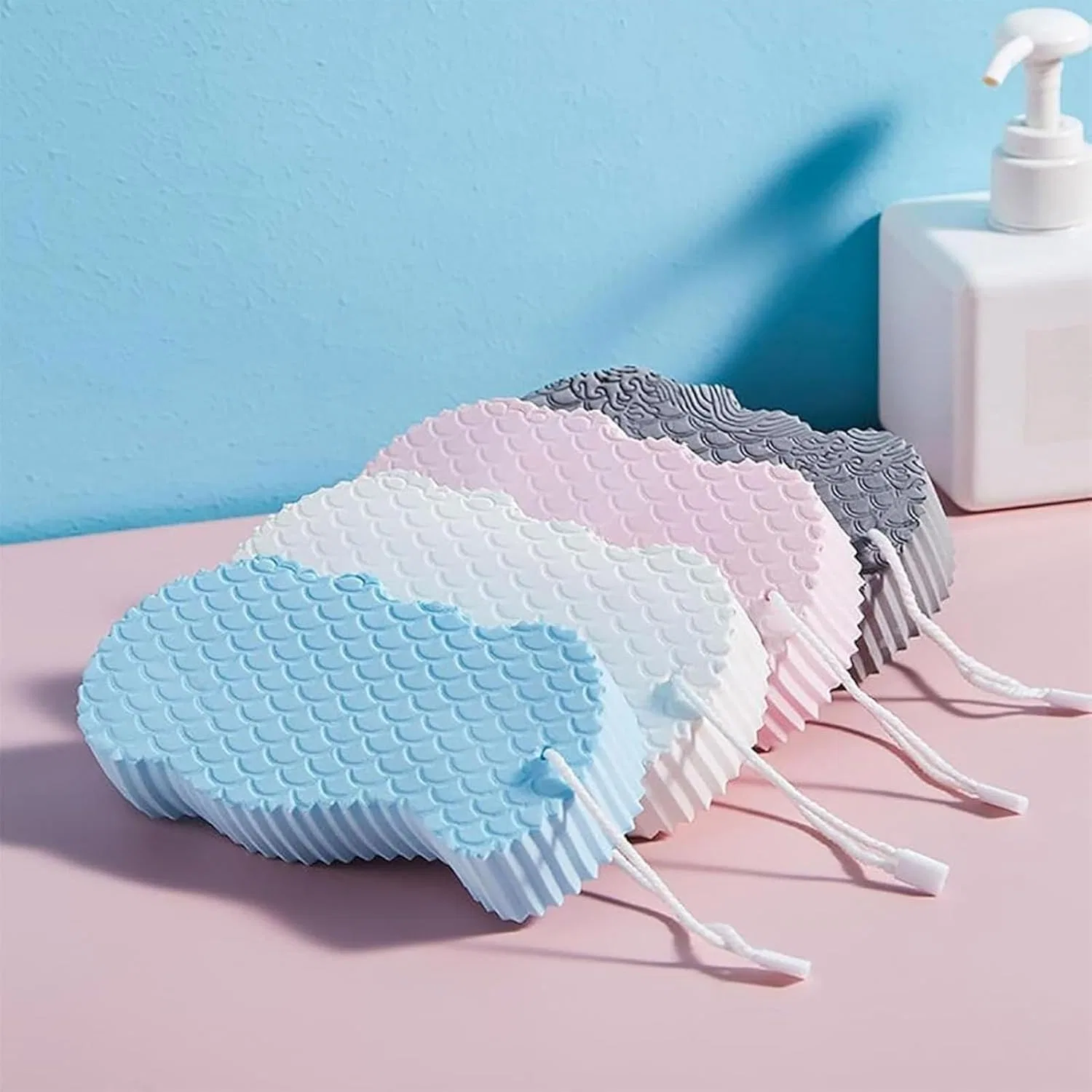 Мочалка для тела Magic Exfoliating Bath Sponge, Generisch, Белая, 7x13 см — фото 2