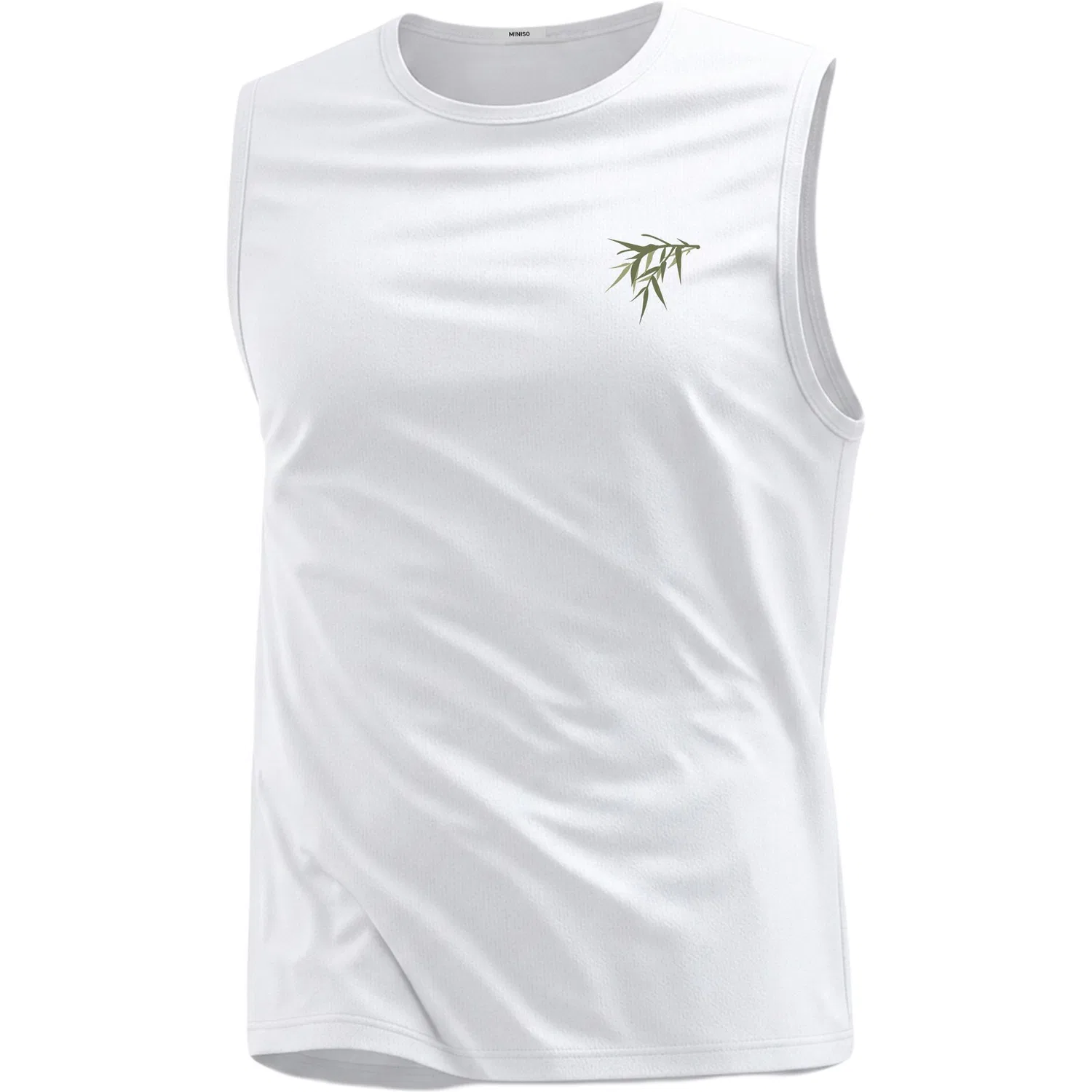 Детский топ-майка с круглым вырезом Ice Silk Cooling Breathable MINISO, Dark Gray (Ma Tuiduo Bamboo Green Chest Label) — фото 3