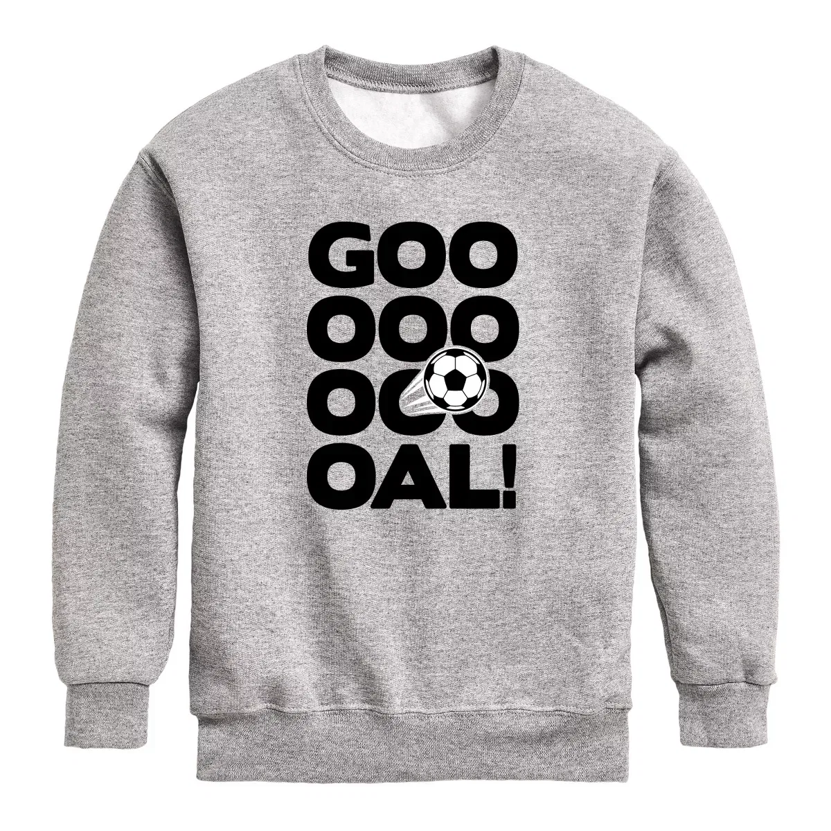 Детский свитшот с длинным рукавом с принтом Soccer Goal Instant Message, Natural