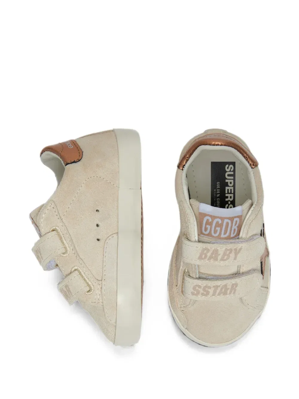 Детские кроссовки Old School из кожи со звездочкой Golden Goose Kids, бежевый — фото 4