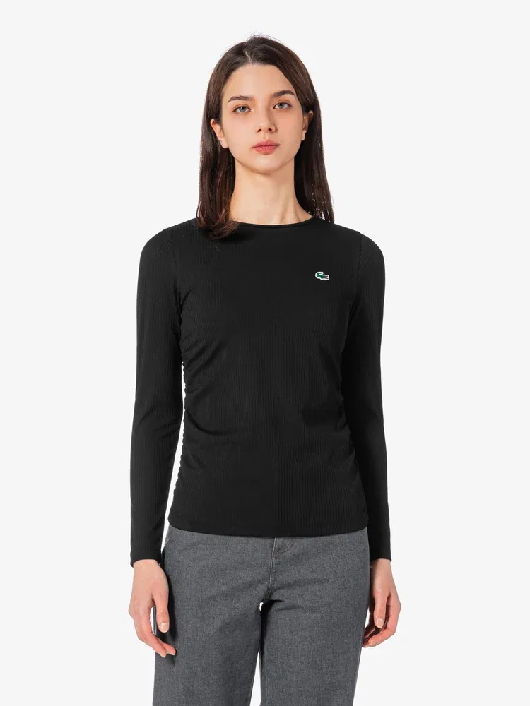 Футболка с длинным рукавом LACOSTE Black, Утепленная, Черная — фото 4