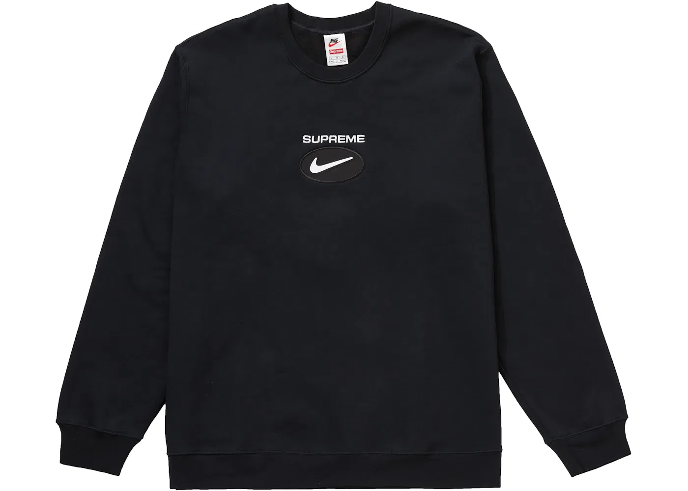 Мужской свитшот с вышивкой Supreme Nike Jewel Crewneck Supreme, Black