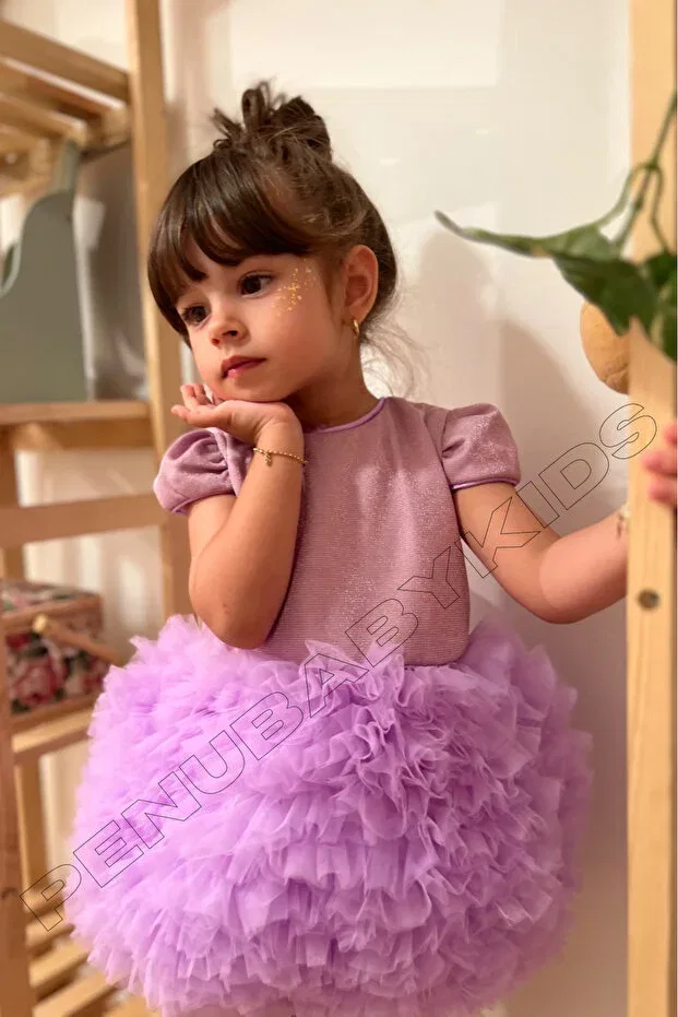 Детское платье для девочек с коротким рукавом Penu Baby Kids, Lilac