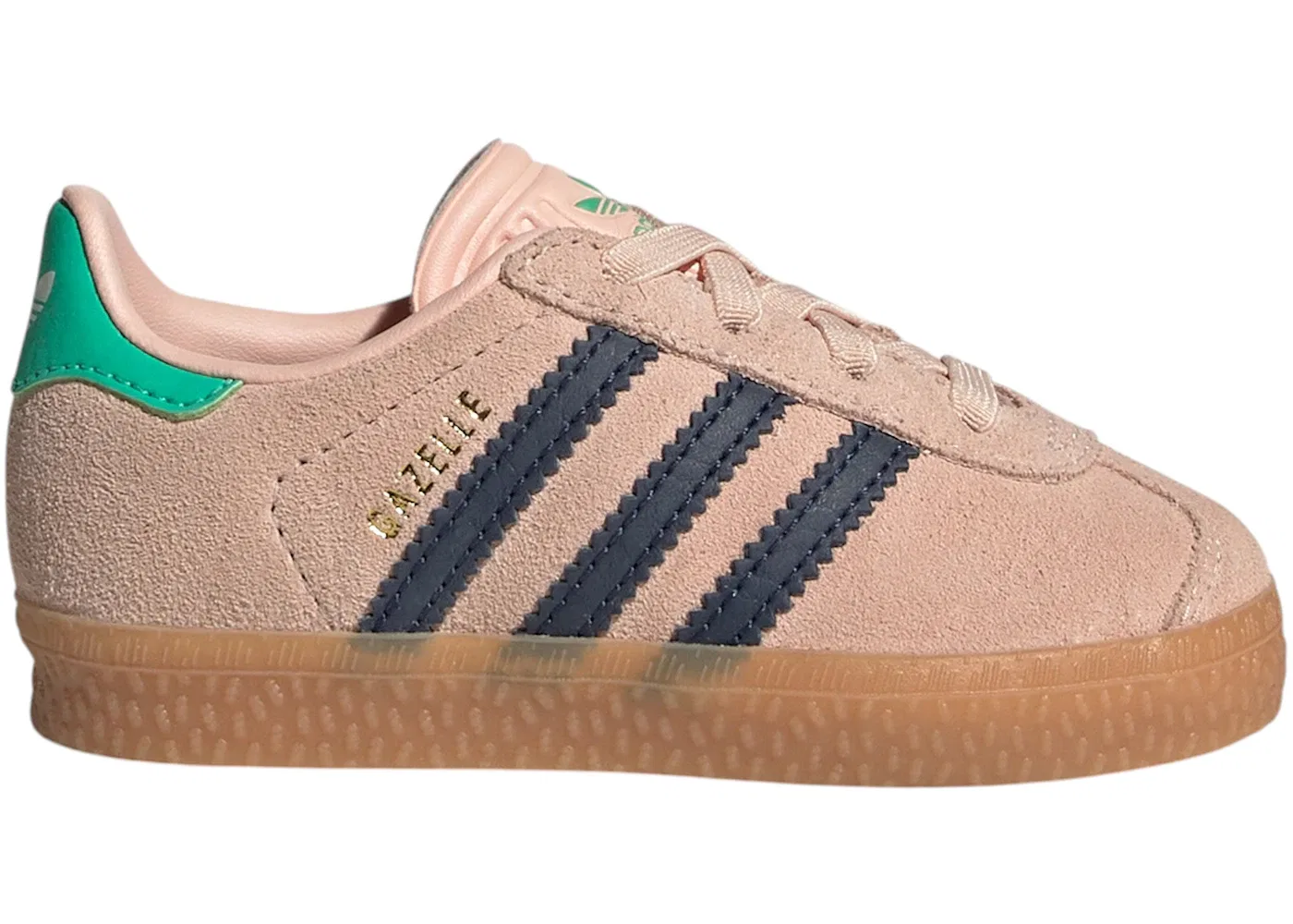 Детские кеды Lifestyle с закрытием на липучке Adidas Gazelle Comfort Closure, Blush Pink/Night Indigo/Hi-Res Green