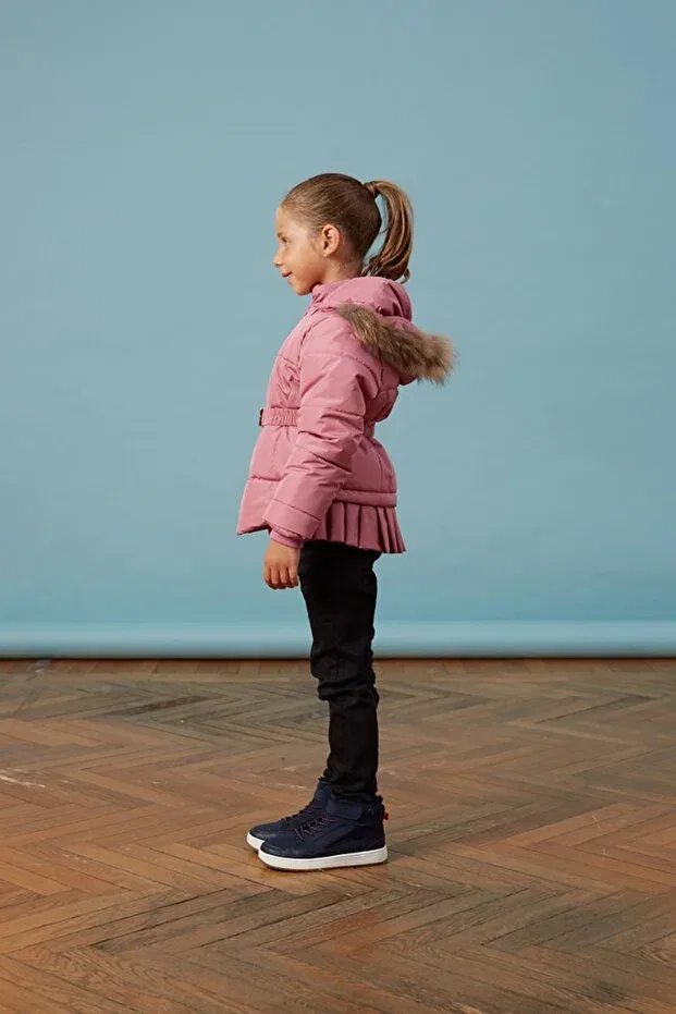 Детское пальто для девочек с капюшоном Baby Pleated Dried Rose Girl Anorak Generic Brands, Dried Rose — фото 2