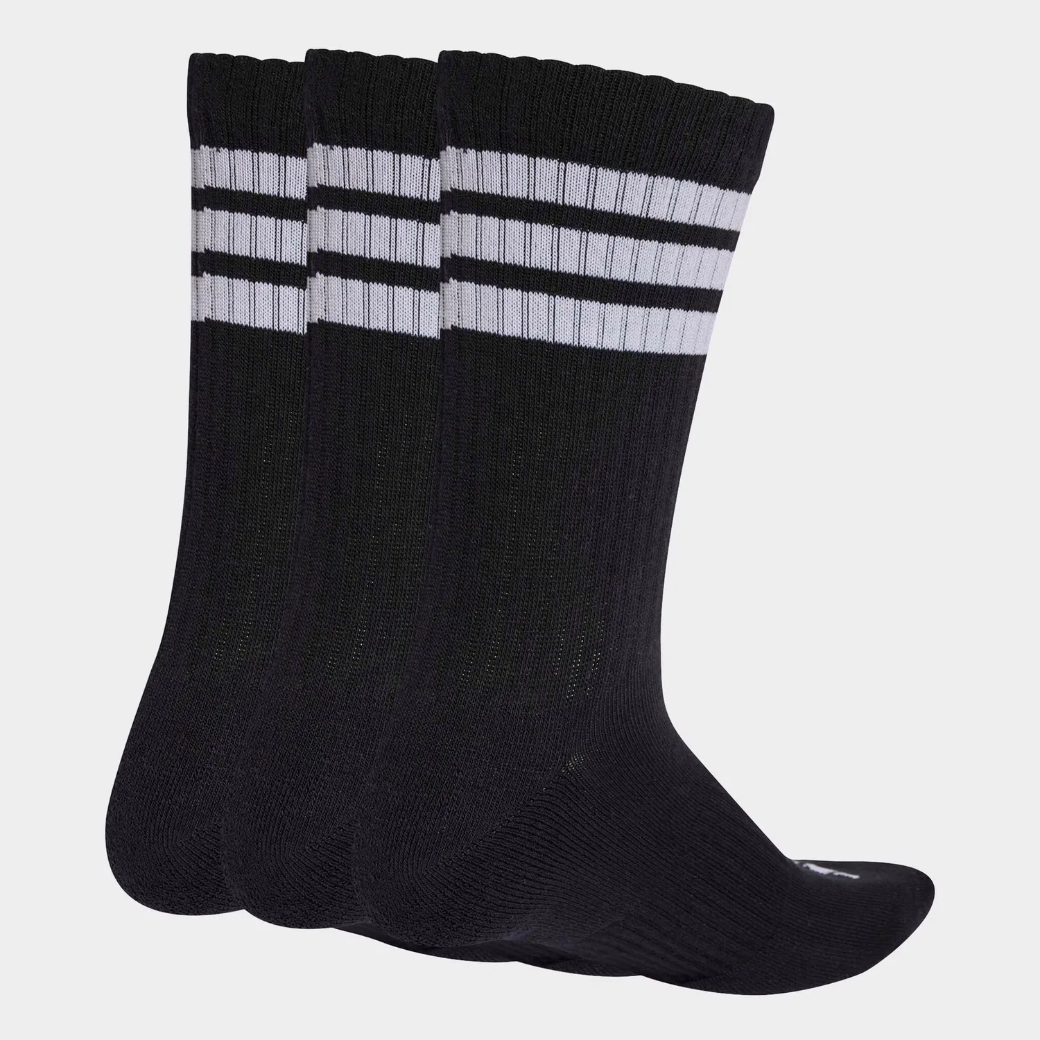 Женские носки с тремя полосами с мягкой подкладкой Adidas Performance, Black/White/White — фото 2