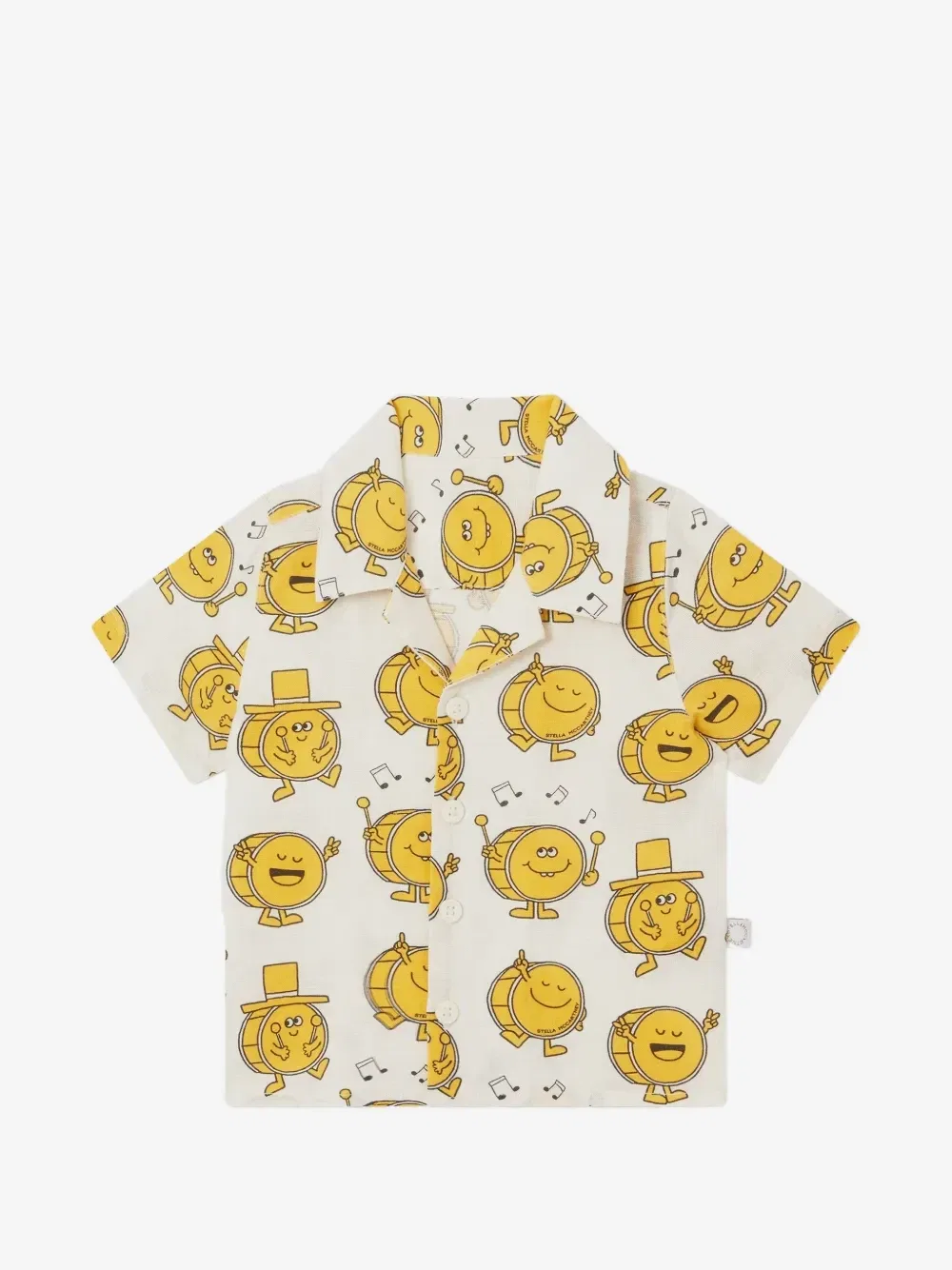 Рубашка с короткими рукавами и графическим принтом Stella McCartney Kids, бежевый