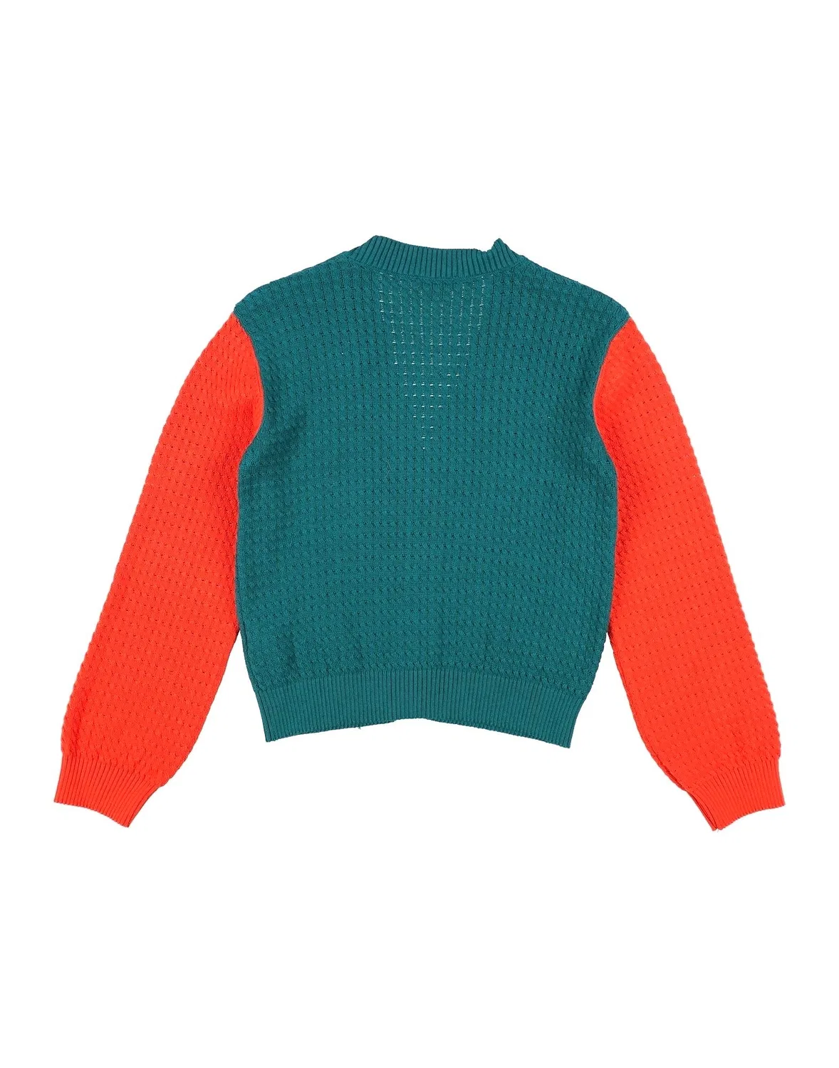 Детский вязаный кардиган для девочек с цветочными аппликациями Stella Mccartney Kids, темно-зеленый — фото 2