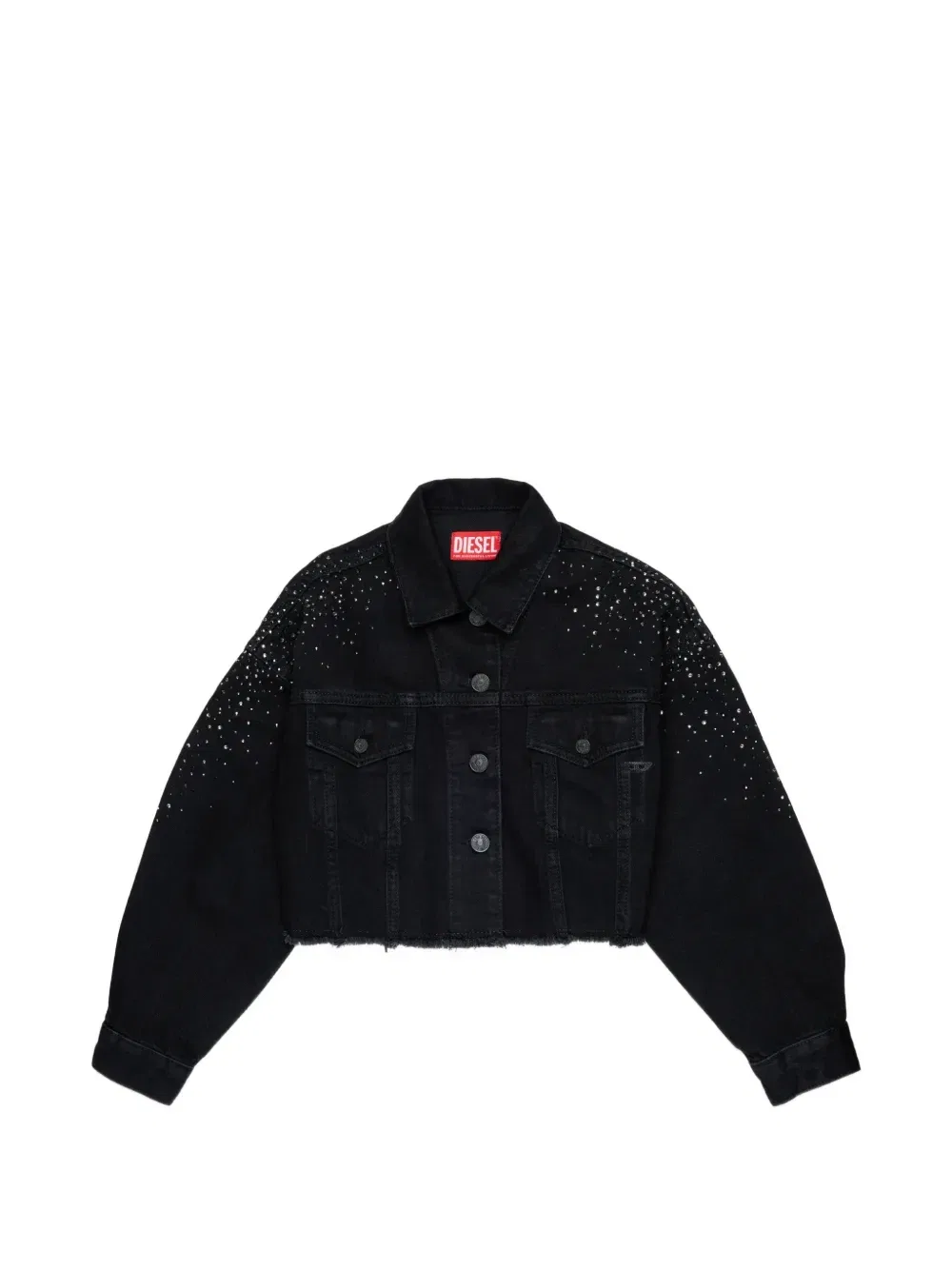 Джинсовая куртка со стразами Diesel Kids, черный