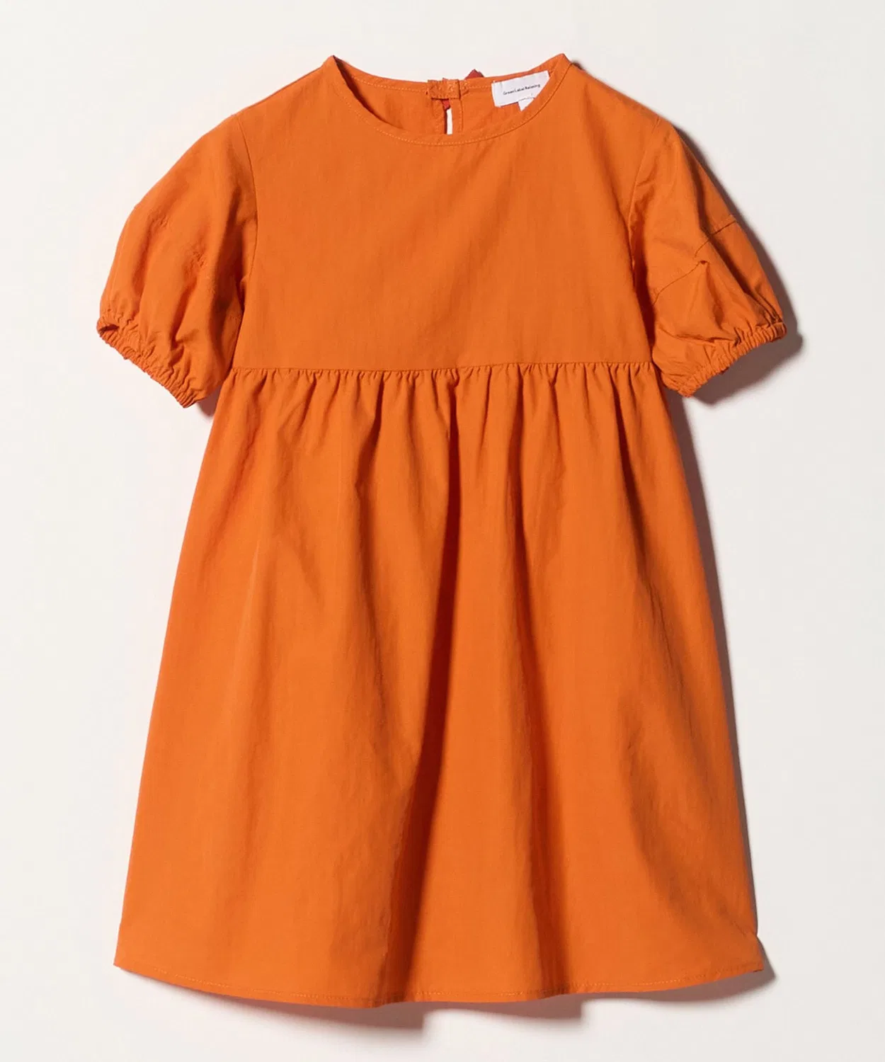 Детское платье-трапеция без рукавов с бантом на спине, модель Back Ribbon Tussar, green label relaxing, Orange