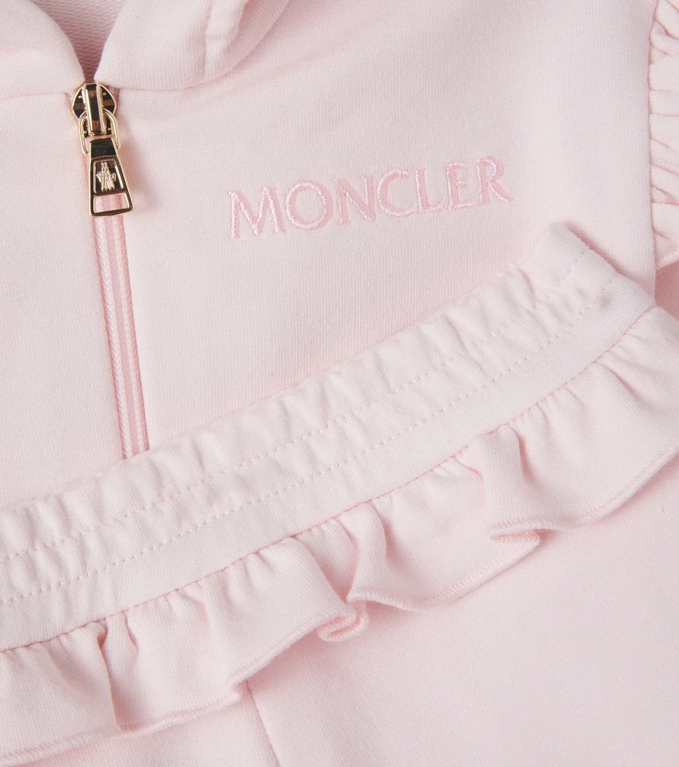 Комплект из флисового худи и спортивных штанов для малышей Moncler Enfant, розовый — фото 3
