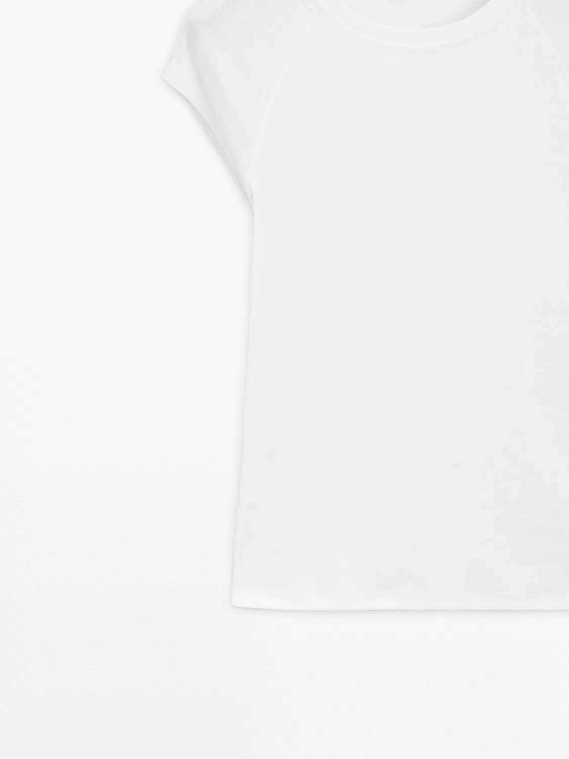 Футболка-Реглан с коротким рукавом, 100% хлопок Massimo Dutti, Off-White — фото 4