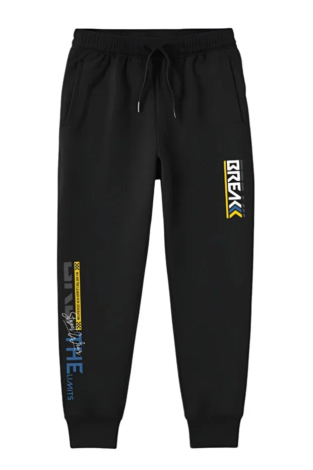 Детские спортивные штаны для мальчиков с принтом break printed Fyk Kids, Black