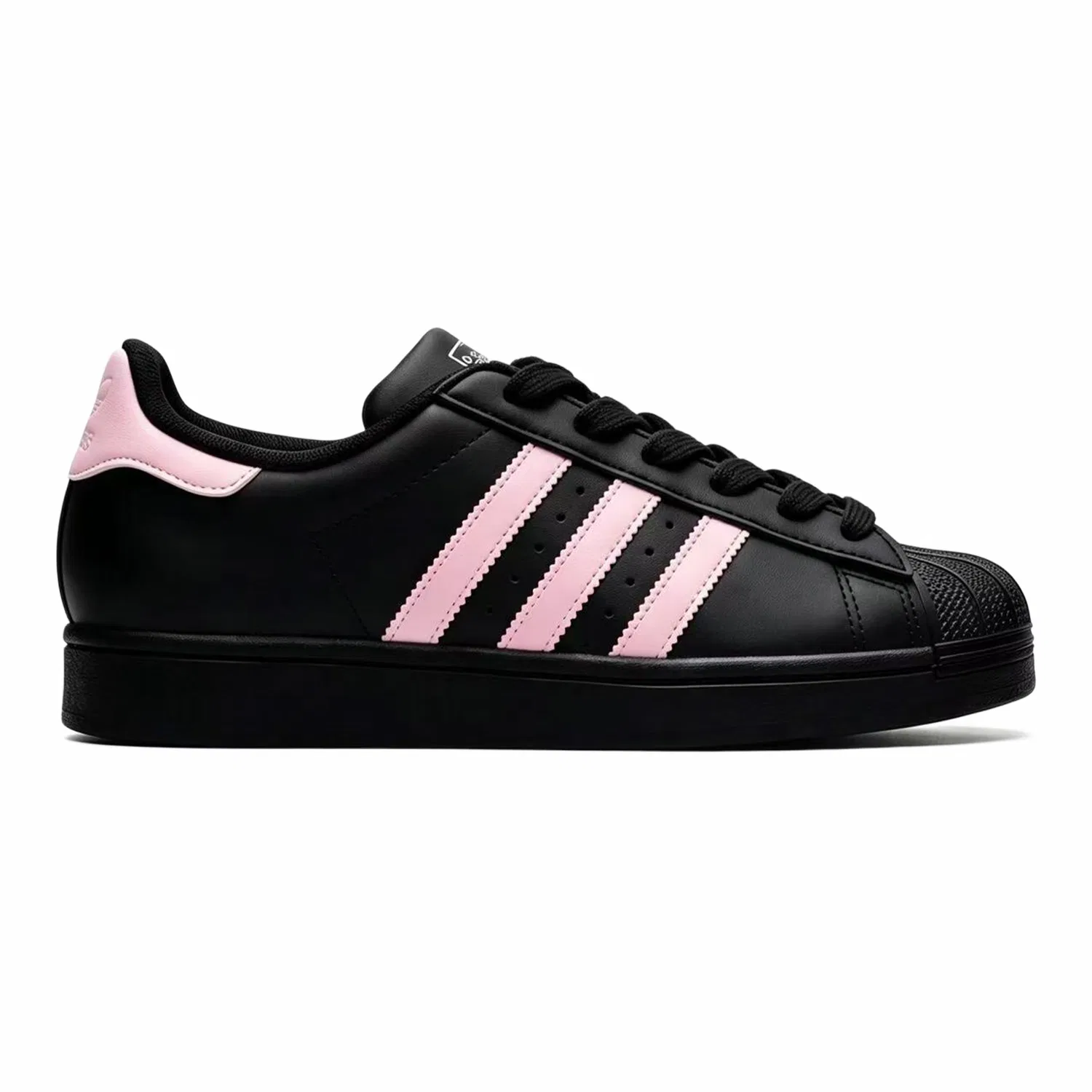 Детские кастомные кроссовки с принтом Superstar 2 Adidas Originals, Black Pink — фото 4