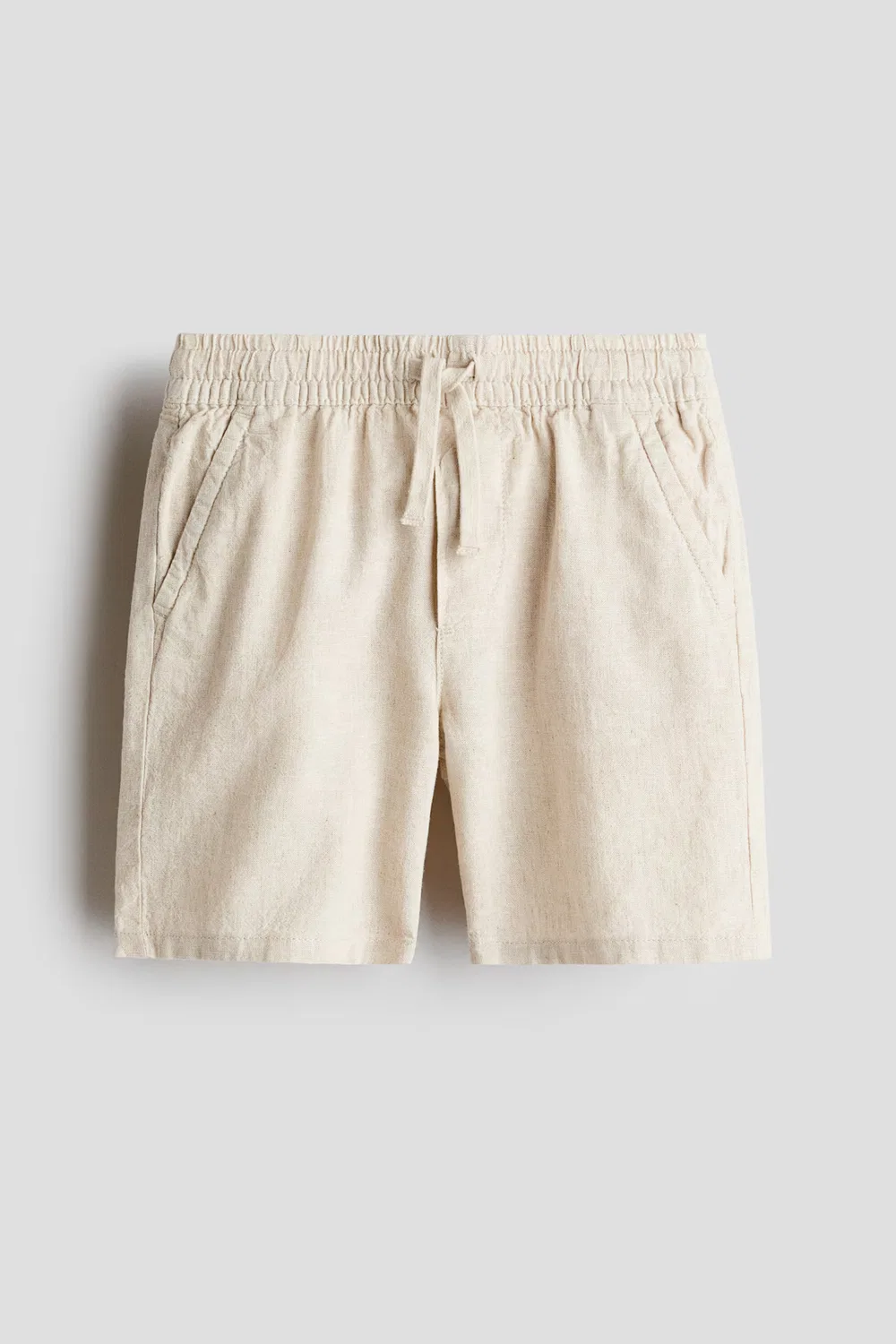 Шорты на завязках из смеси льна H&M, Hellbeige — фото 4