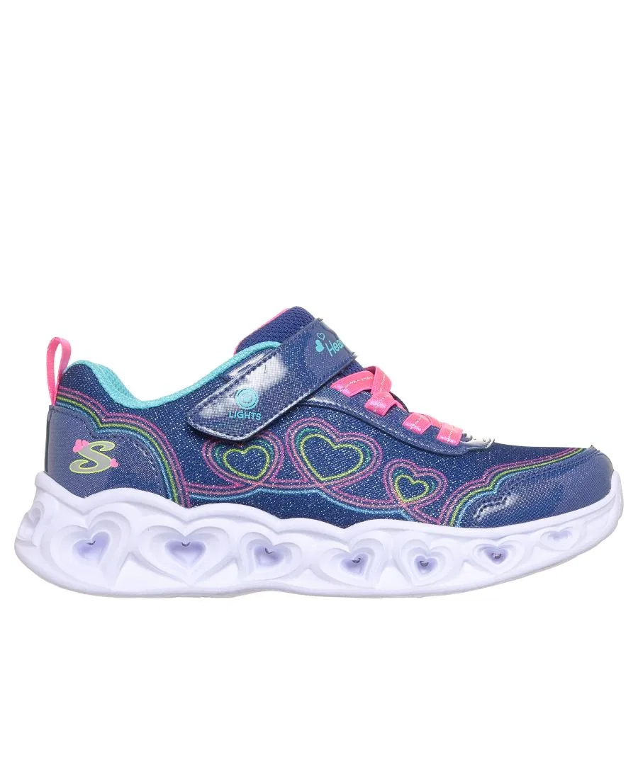 Детские кроссовки со светящейся подошвой Bubble Love Skechers, Navy Multi — фото 2