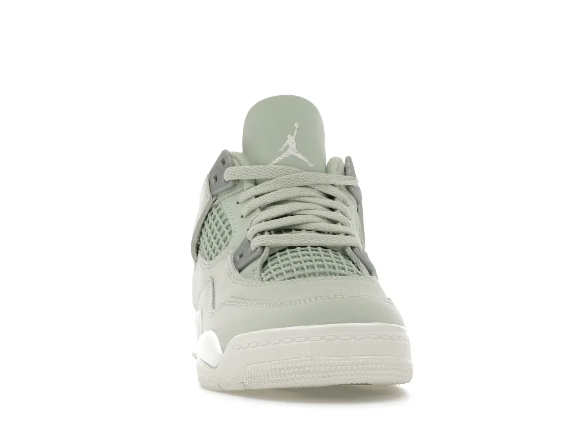 Детские кроссовки с пастельным дизайном Jordan 4 Retro Jordan, Seafoam/Sail/Metallic Silver — фото 2