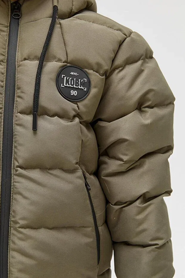 Детское пальто для девочек с капюшоном Benitto Kids, Khaki — фото 3